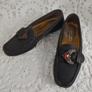 Donald J Pliner Buckle Leather Loafers Driving Shoes